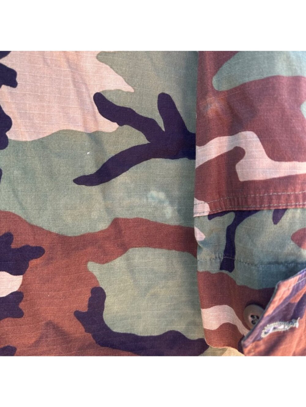 Woodland Camouflage Combat Jacket Small XX-Short Ripstop Cotton/Nylon Blend By A - Picture 9 of 10
